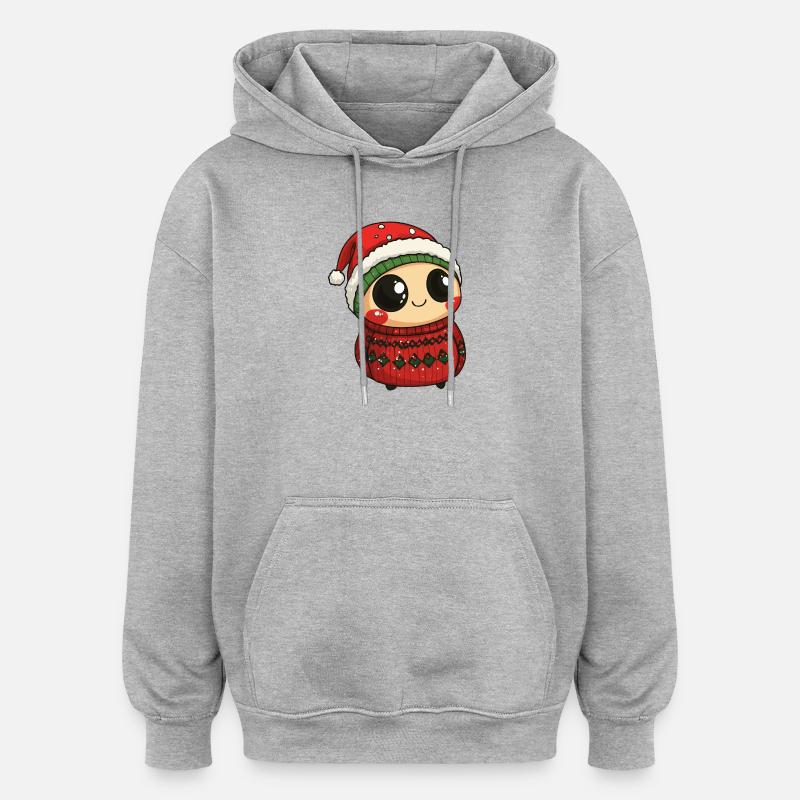 Noël de Ladybug - Sweat à capuche oversize unisexe - gris chiné
