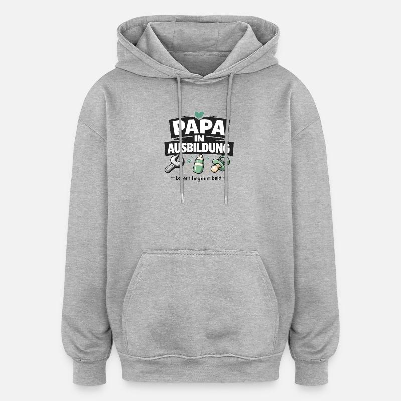 Dad in Training Level 1 - Oversized Unisex Hoodie - heather grey