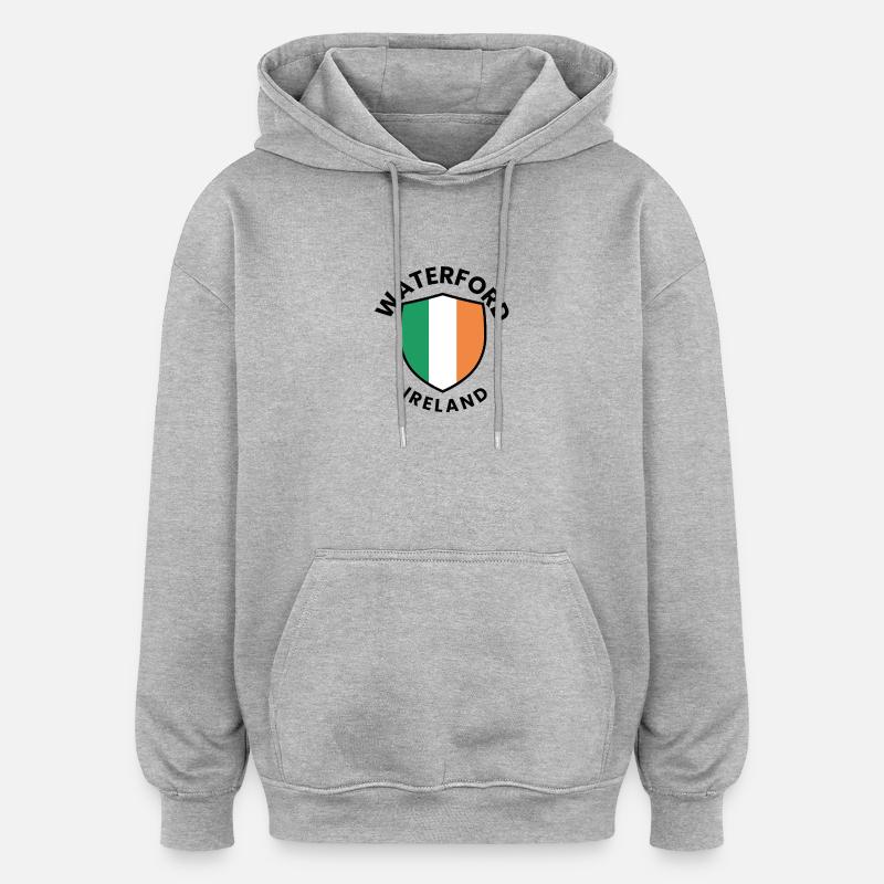 Bouclier d’Irlande de Waterford - Sweat à capuche oversize unisexe - gris chiné