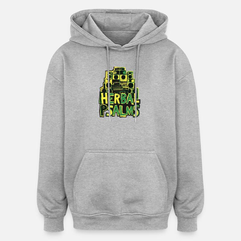 Psaumes Herbaux Dub Reggae - Sweat à capuche oversize unisexe - gris chiné