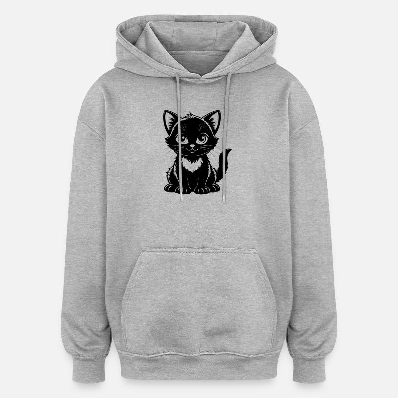 Cute cat - Oversized Unisex Hoodie - heather grey