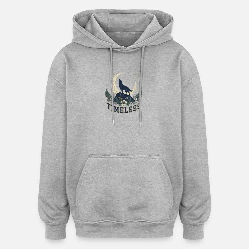 Le Loup - L'appel au cosmos - Sweat à capuche oversize unisexe - gris chiné