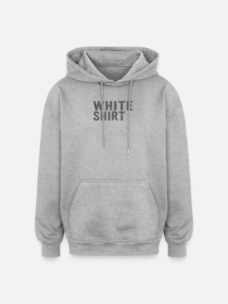 White Shirt Black Edition - Oversized Unisex Hoodie - heather grey