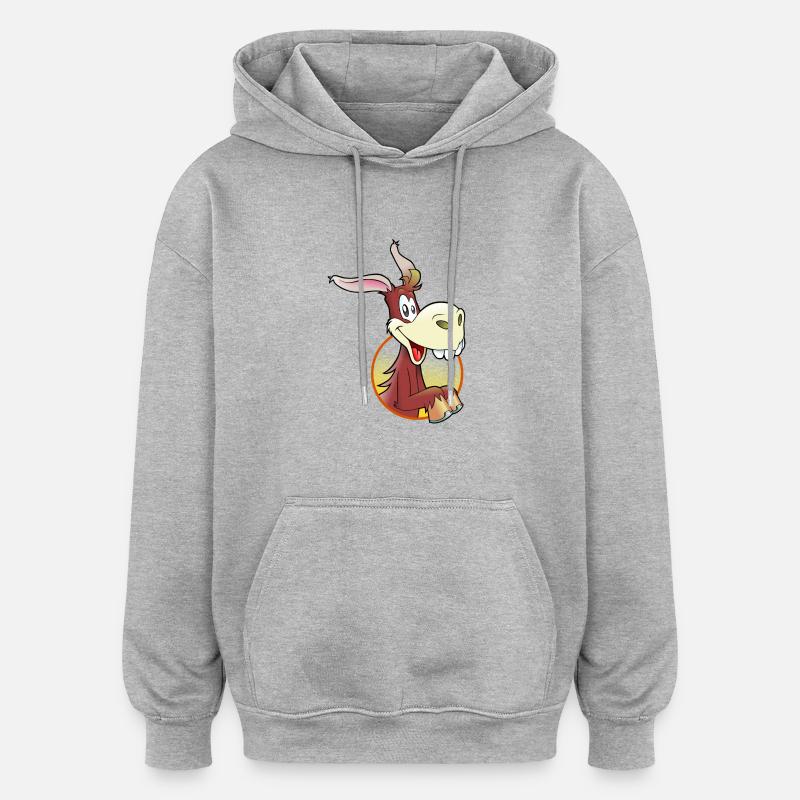 baudet - Sweat à capuche oversize unisexe - gris chiné