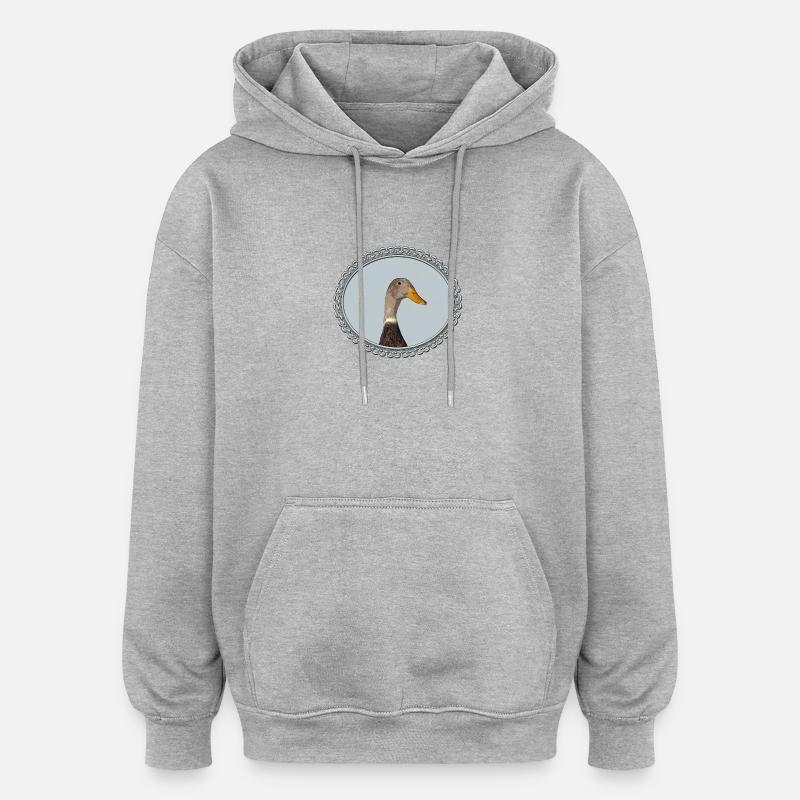 Cour dans le cadre - Sweat à capuche oversize unisexe - gris chiné