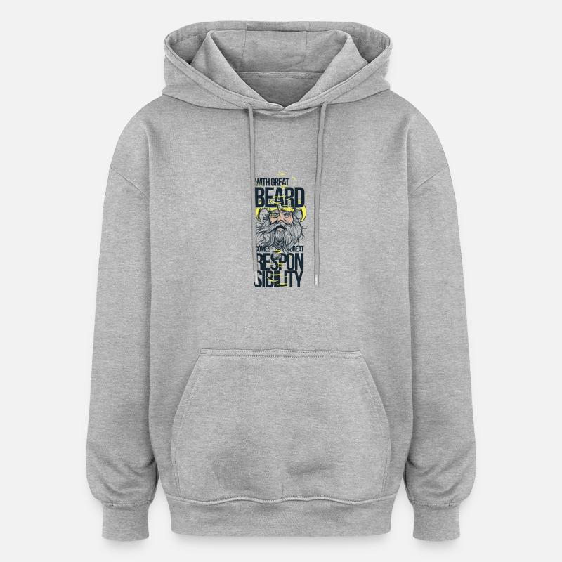 shirt, conception, t-shirt - Sweat à capuche oversize unisexe - gris chiné