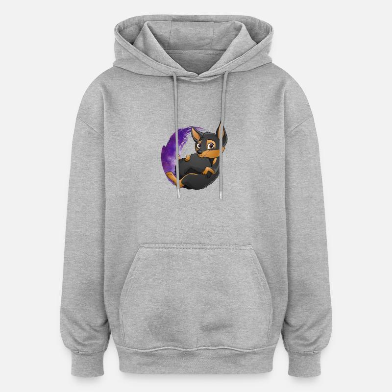 Kelpie Galaxie - Noir Feu - Sweat à capuche oversize unisexe - gris chiné
