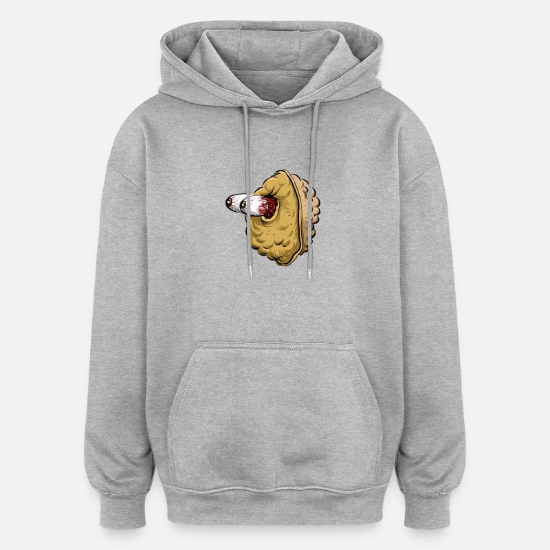 écrou - Sweat à capuche oversize unisexe - gris chiné