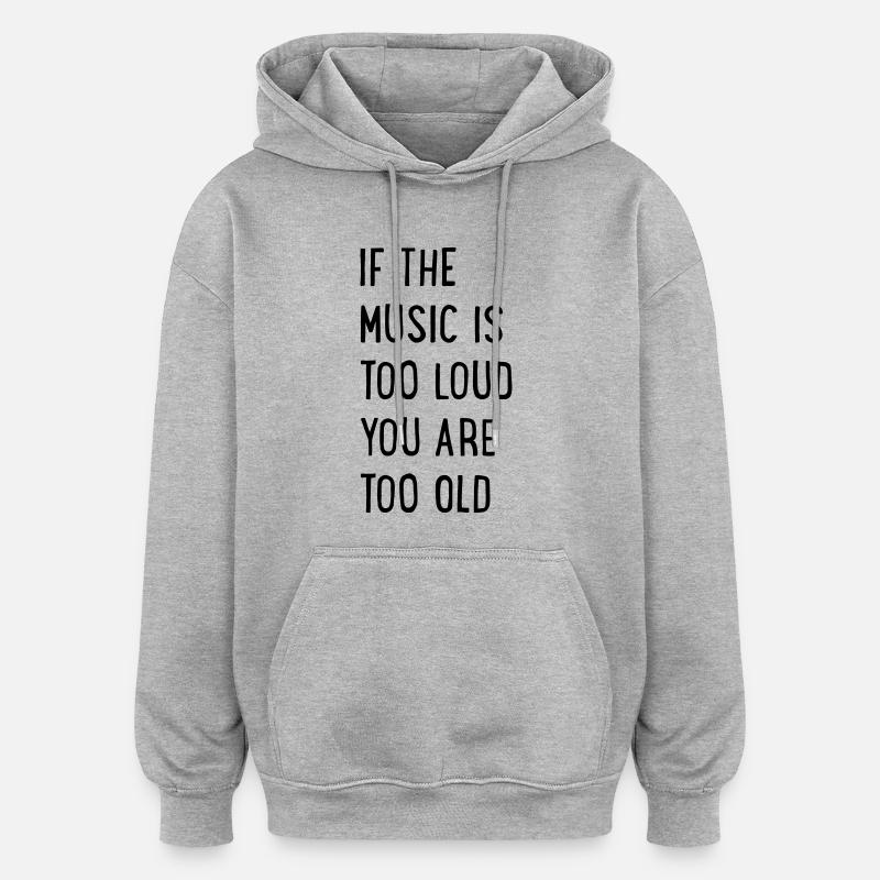music - Sweat à capuche oversize unisexe - gris chiné