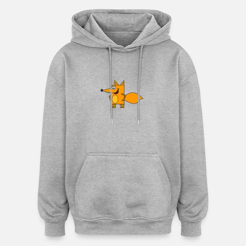fuchs68 renard arctique - Sweat à capuche oversize unisexe - gris chiné