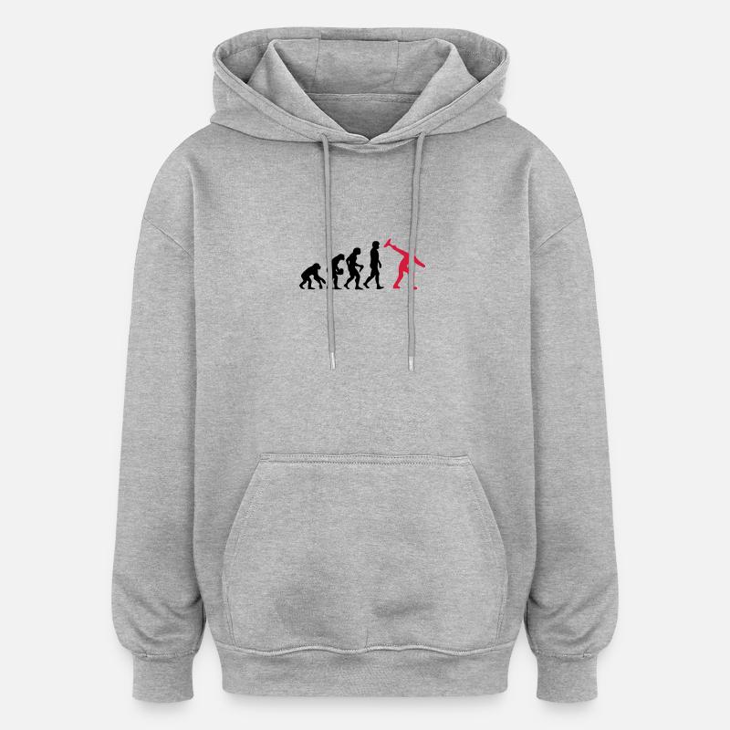 Curling Evolution - Oversized Unisex Hoodie - heather grey