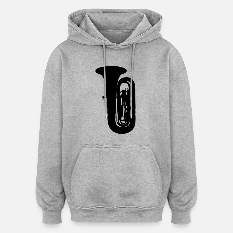 Tuba - Sweat à capuche oversize unisexe - gris chiné