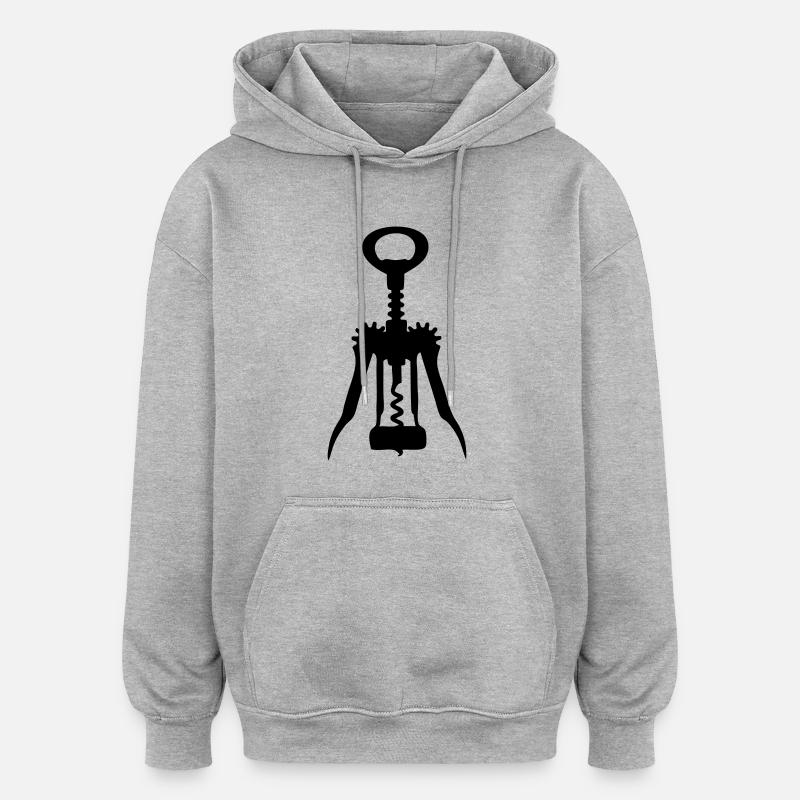 Korkenzieher - Oversized Unisex Hoodie - Grau meliert