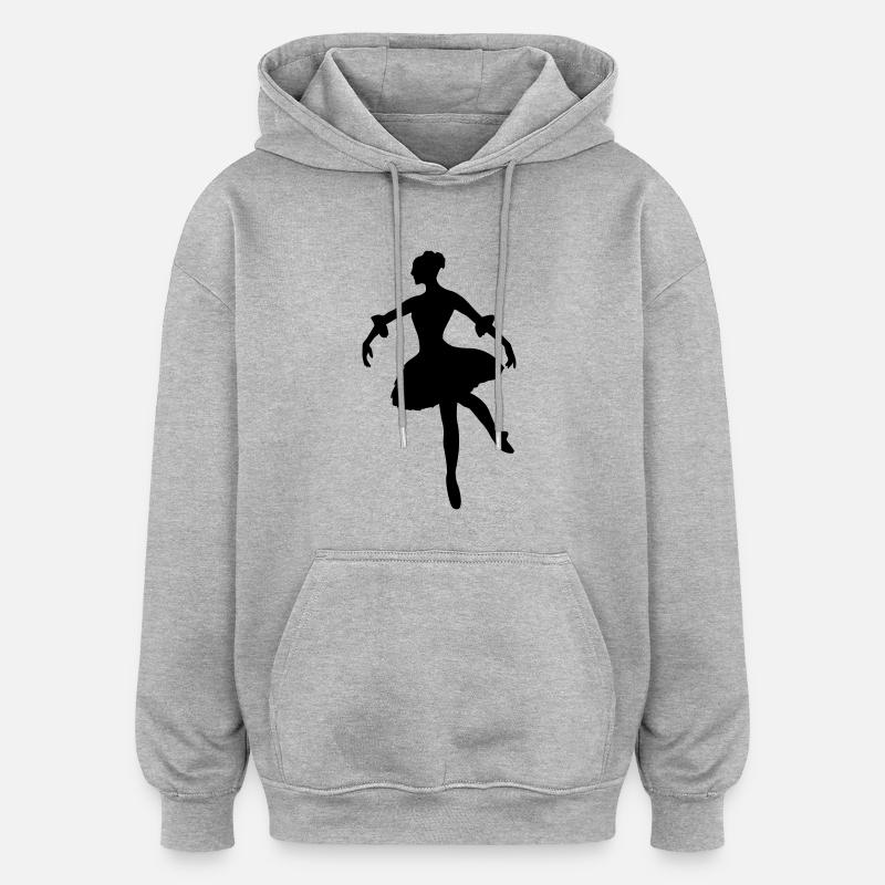 Danseuse de ballet vecteur Silhouette - Sweat à capuche oversize unisexe - gris chiné