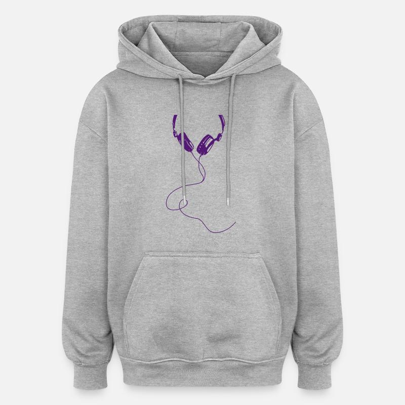 Cool Headphone - Sweat à capuche oversize unisexe - gris chiné