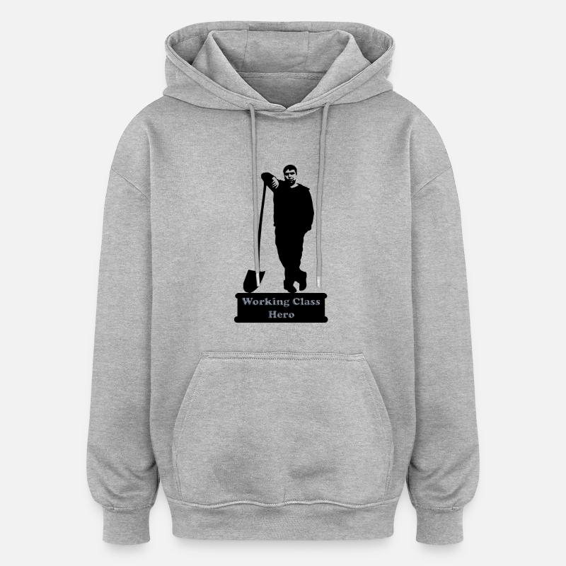 working_class_hero_3 - Sweat à capuche oversize unisexe - gris chiné