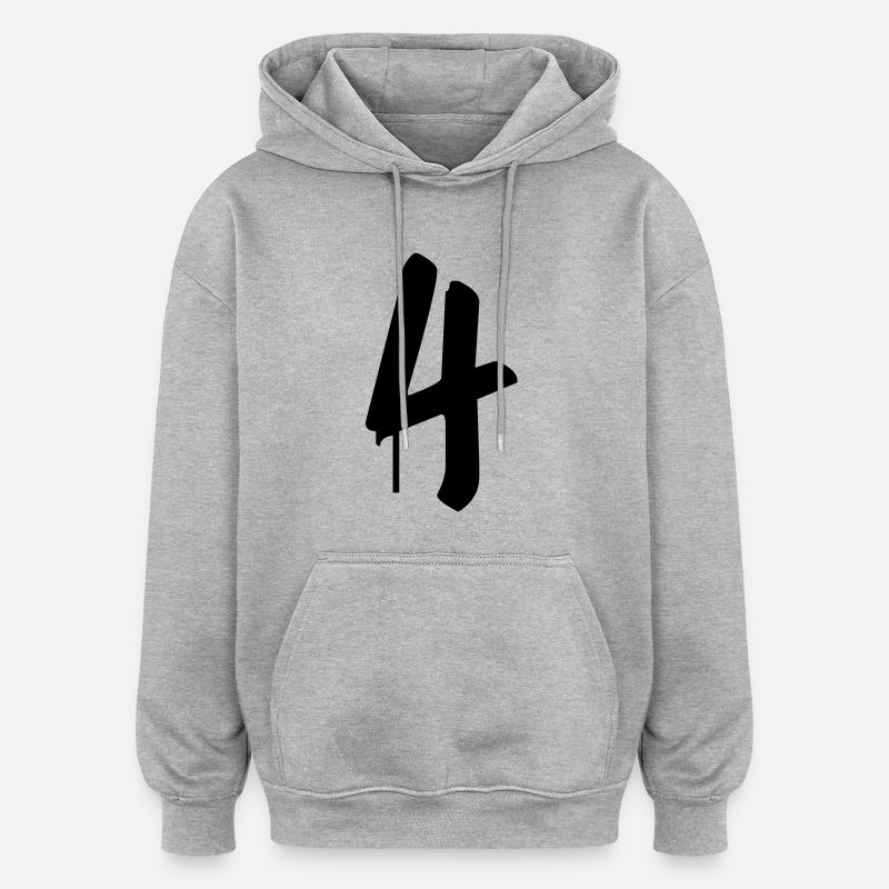 Graffiti : 4 - Sweat à capuche oversize unisexe - gris chiné