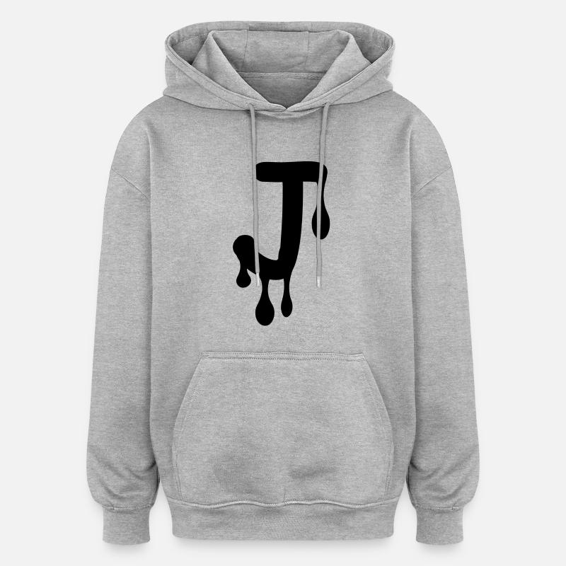 j_comic_graffiti - Sweat à capuche oversize unisexe - gris chiné