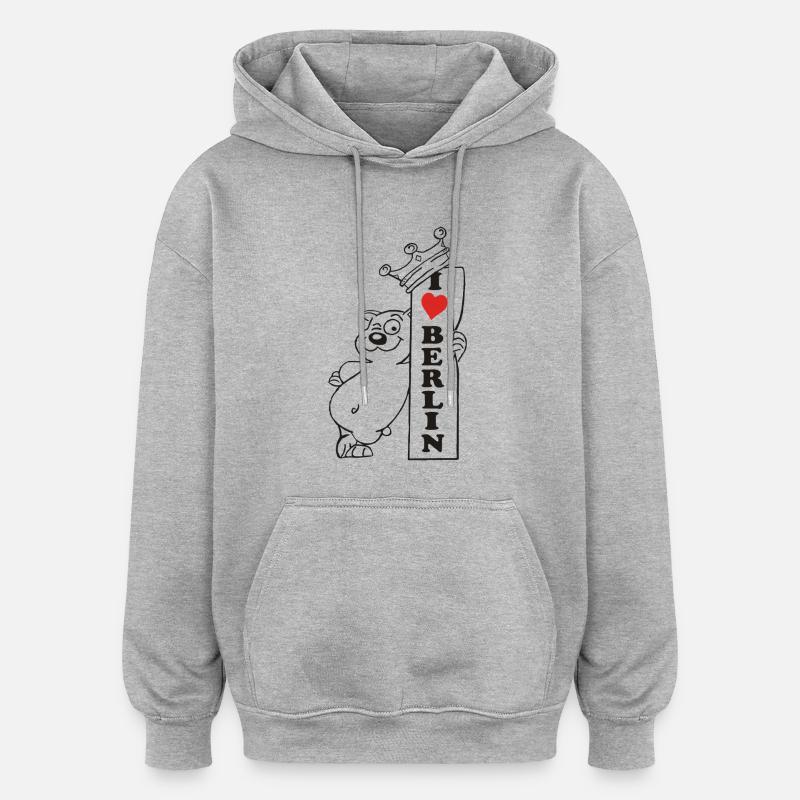 i love berlin - Oversized Unisex Hoodie - Grau meliert