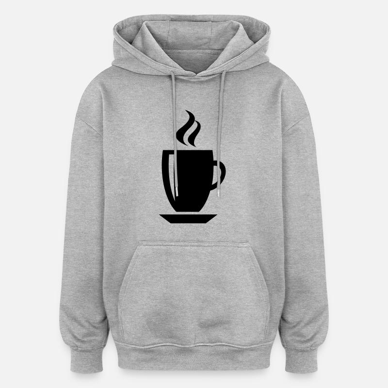 Tasse à café - Sweat à capuche oversize unisexe - gris chiné