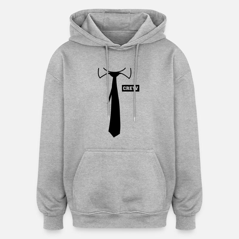 Crew - Sweat à capuche oversize unisexe - gris chiné