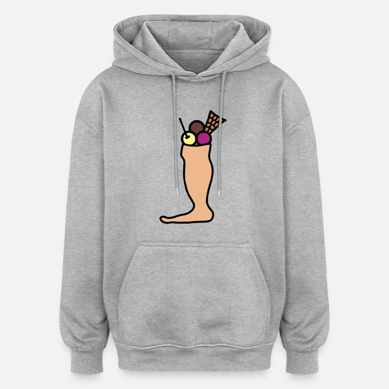 Eisbein bunt - Oversized Unisex Hoodie - Grau meliert