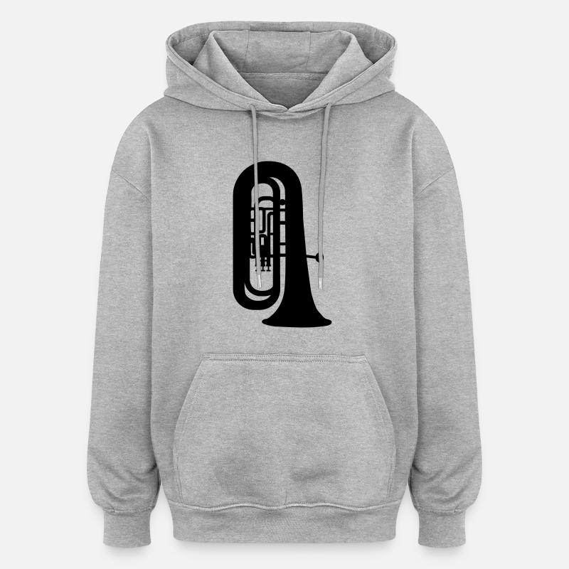 Tuba - Sweat à capuche oversize unisexe - gris chiné