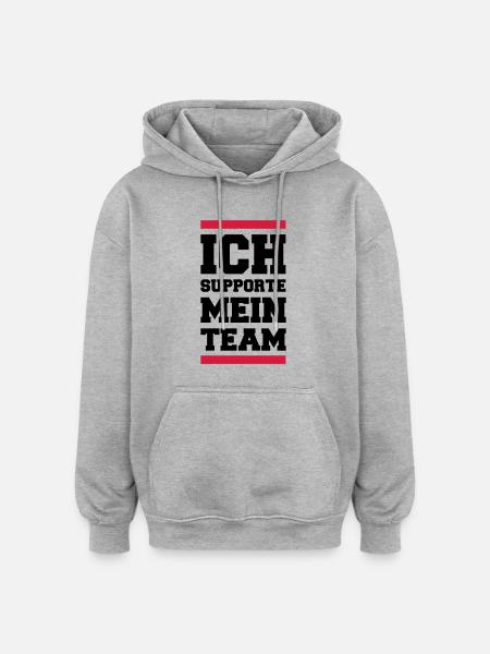 support_team_02 - Oversized Unisex Hoodie - Grau meliert