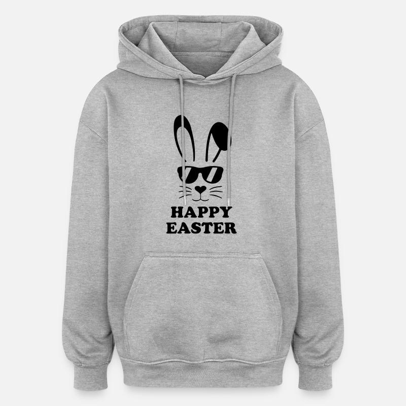 Frohe Ostern - Oversized Unisex Hoodie - Grau meliert