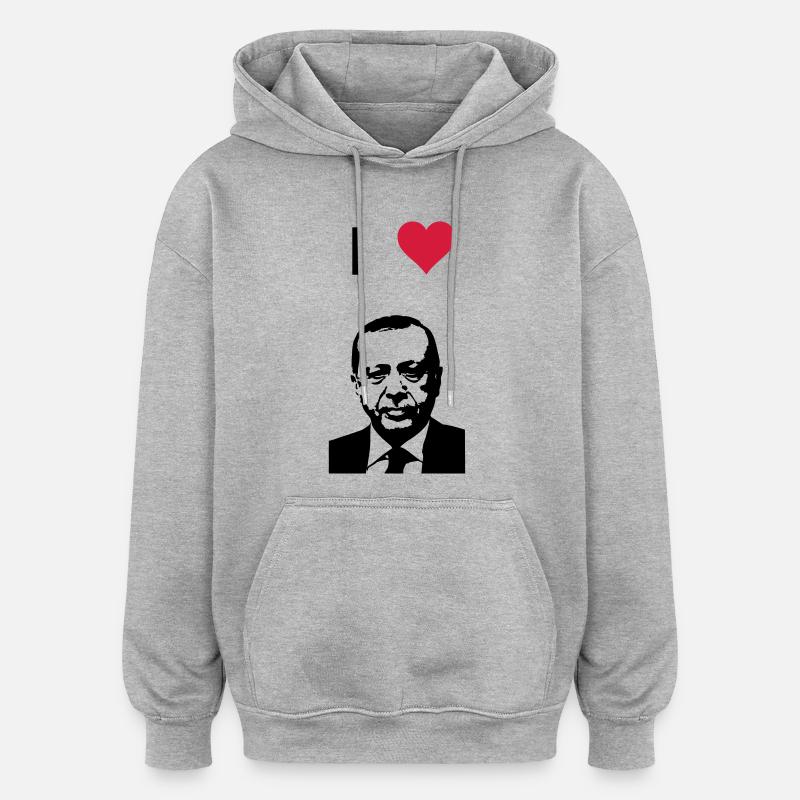 Recep Tayyip Erdogan - Sweat à capuche oversize unisexe - gris chiné