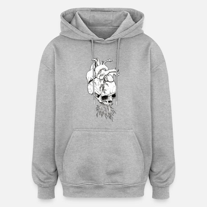 chagrin d'amour maux de tête - Sweat à capuche oversize unisexe - gris chiné