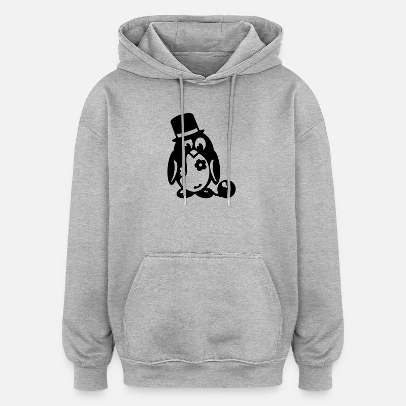 pingouin baccalauréat - Sweat à capuche oversize unisexe - gris chiné