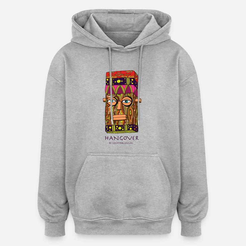 La gueule de bois - Sweat à capuche oversize unisexe - gris chiné