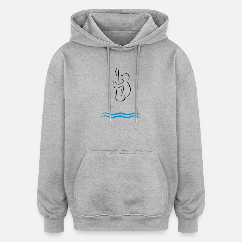 Saut de tour - Sweat à capuche oversize unisexe - gris chiné