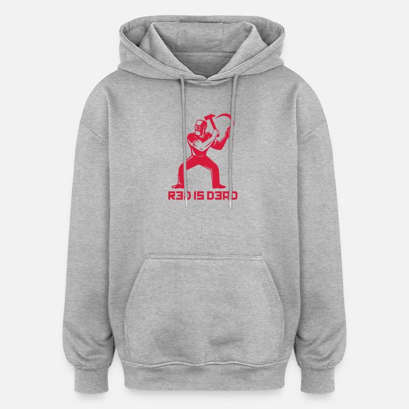 Red is Dead - Sweat à capuche oversize unisexe - gris chiné