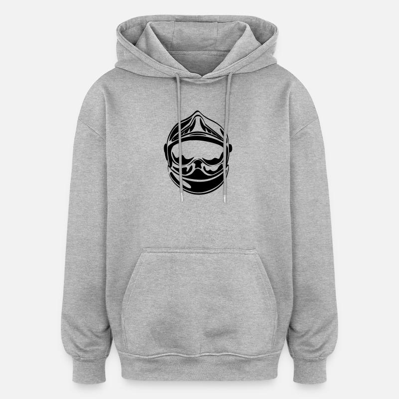 casque_face_2 - Sweat à capuche oversize unisexe - gris chiné