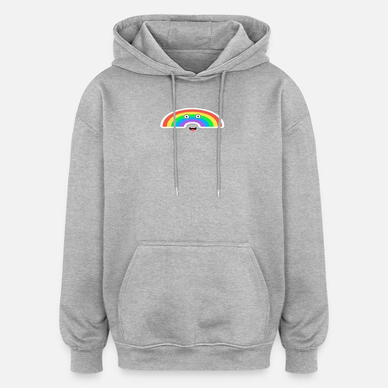 Lebhafte Regenbogenanimation  - Oversized Unisex Hoodie - Grau meliert
