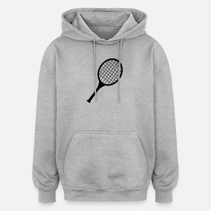 Badmintonschläger-Logo - Oversized Unisex Hoodie - Grau meliert
