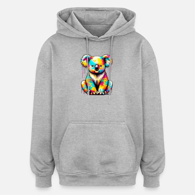 Koala - Sweat à capuche oversize unisexe - gris chiné