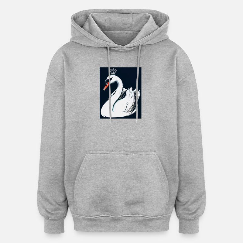 Cygne - Sweat à capuche oversize unisexe - gris chiné