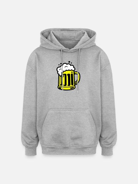 Bier Bierkrug Symbol - Oversized Unisex Hoodie - Grau meliert