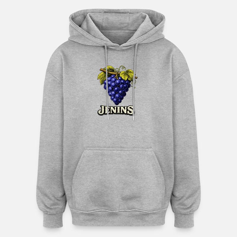 Raisins de Jénine, Suisse - Sweat à capuche oversize unisexe - gris chiné