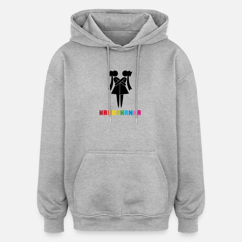 HANKAHANKA - Sweat à capuche oversize unisexe - gris chiné