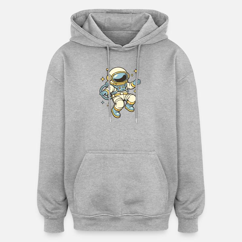 Astronaute rétro Star Joy - Sweat à capuche oversize unisexe - gris chiné