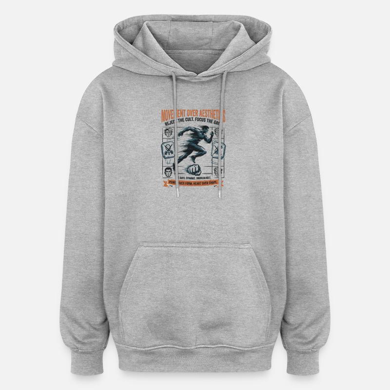 Concentrez le cran - Sweat à capuche oversize unisexe - gris chiné