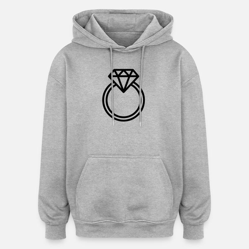 Ehering - Oversized Unisex Hoodie - Grau meliert