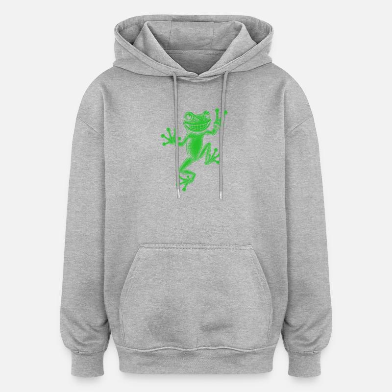 rainette - Sweat à capuche oversize unisexe - gris chiné