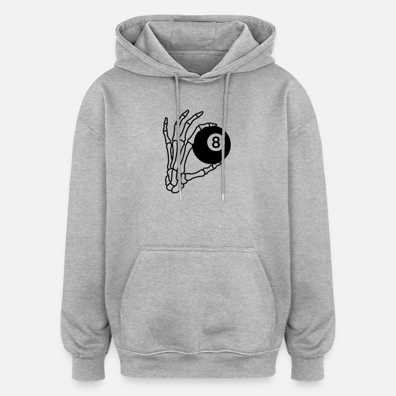Billard - Sweat à capuche oversize unisexe - gris chiné