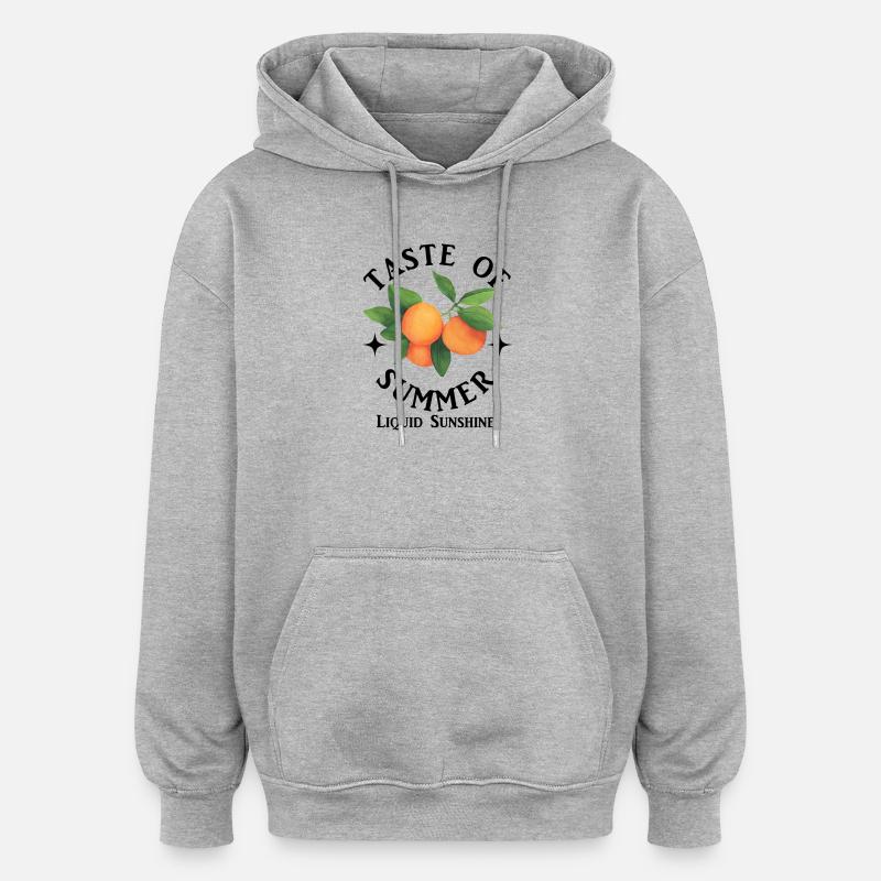 Agrumes Aquarelle Branche orange - Sweat à capuche oversize unisexe - gris chiné