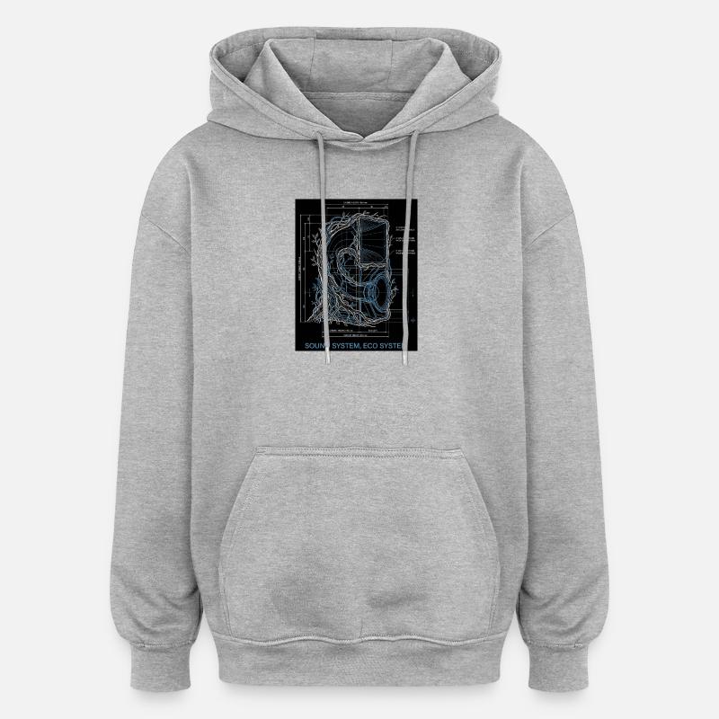 Système audio Eco - Sweat à capuche oversize unisexe - gris chiné